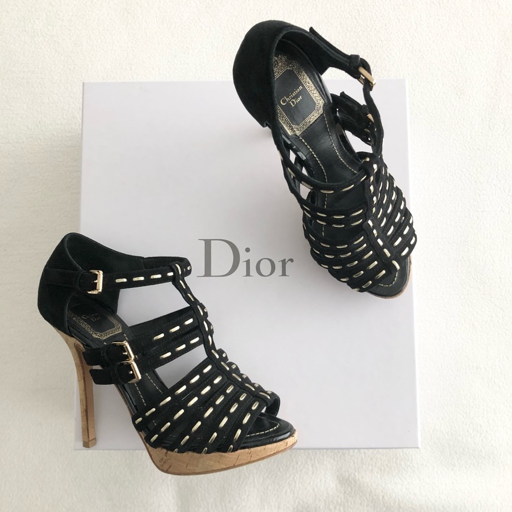 Dior Black Antica Sandals 35